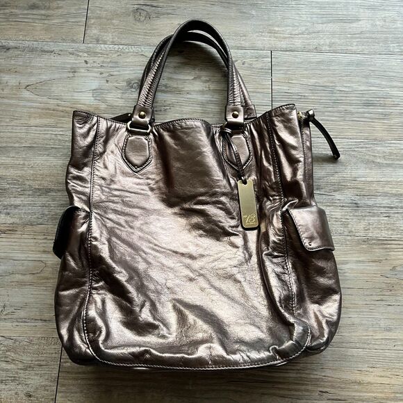 Botkier Shoulder Bag Italian Leather Metallic Brown Hang Tag Designer Hobo - Picture 1 of 10